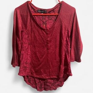 Love Rocks Deep Red Lace Blouse